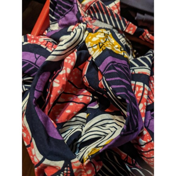 Gypsy Bright Skirt Flare Boho Maxi Pink Purple Navy Blue Bow Tie Waist 33 W 43 L - Picture 9 of 10